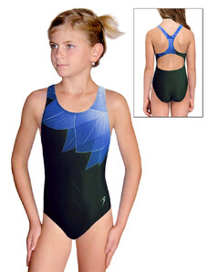 Ramisport Dívčí sportovní plavky jednodílné PD623 t137 černomodrá