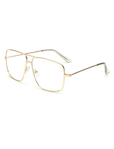 VeyRey Brýle s čirými skly hranaté Miles zlatá