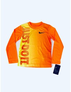 Nike Nike Athletic Cut DRI-FIT Orange stylové chlapecké sportovní triko dl. rukáv s motivem - Dítě 4-5 let / Oranžová / Nike / Chlapecké