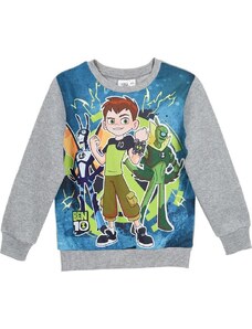 BASIC BEN 10 ŠEDÁ CHLAPECKÁ MIKINA S POTISKEM