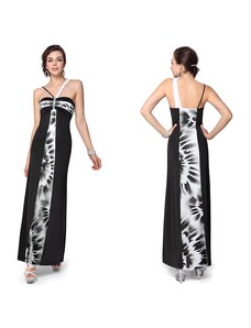 Ever Pretty černo-bílé dlouhé letní společenské šaty Donna