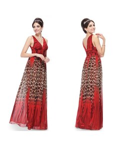 Ever Pretty červené tygrované dlouhé společenské nebo letní šaty Jenny