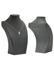 Koženkový aranžérský krk/busta L na řetízek/náhrdelník černý AD-904/A25/L