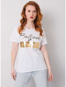 BASIC Bílé dámské tričko s nápisem -white Bílá