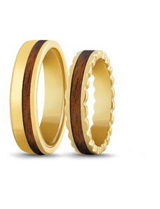 Zaczyk Wood Rings Zlaté snubní prstýnky Z-Gold Brazilian Palisander