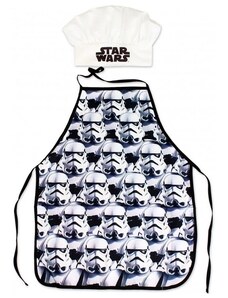 Javoli Dětská zástěra s kuchařskou čepicí Star Wars - Hvězdné války - motiv Stormtropeři - pro děti 3 - 8 let