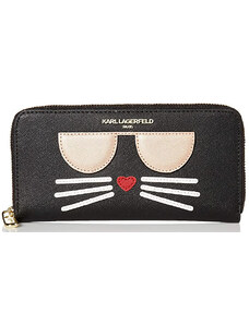 Karl Lagerfeld Peněženka Paris Zip Around Wallet Deep Black Gold