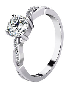 Emporial stříbrný rhodiovaný prsten Propletený MA-R0408d-SILVER
