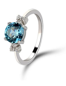 Emporial luxusní stříbrný prsten s drahokamem Safírové modré kouzlo MA-R0572-SILVER-BLUE