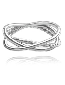 MINET Překřížený stříbrný prsten vel. 58 JMAN0228SR58