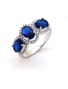 Emporial luxusní stříbrný prsten s drahokamy Safírová elegance MA-MRBWYG04196