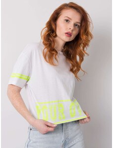 Fashionhunters Dámské bílé tričko s potiskem