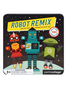 Petit Collage Petitcollage Magnetická knížka Roboti - poškozená kovová krabička