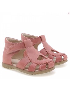 Dětské kožené sandálky EMEL E2183A-4 Broskvová srdíčko