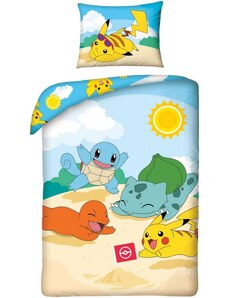 Halantex Bavlněné ložní povlečení Pokémoni - motiv Hano beach - 100% bavlna - 70 x 90 cm + 140 x 200 cm