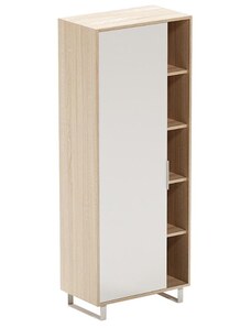 ARBYD Matně bílá dubová kancelářská skříň s nikou Thor 180 x 70 cm