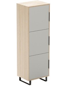 ARBYD Matně šedá dubová kancelářská skříň Thor 158,2 cm x 52 cm