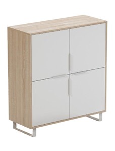 ARBYD Matně bílá dubová kancelářská skříň Thor 100 x 33 cm