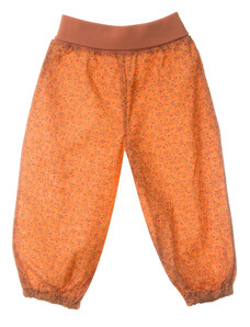 Kalhoty kojenecké letní kytičkované MKcool KK3016 oranžové 86