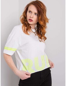 Fashionhunters Bílé bavlněné tričko s nápisem