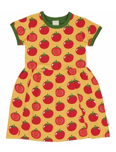 Dívčí šaty s krátkým rukávem a kolovou sukní Tomato z biobavlny BIO MAXOMORRA Velikost 134/140
