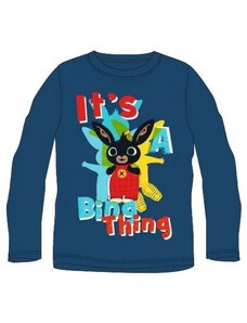 E plus M Chlapecké / dětské bavlněné tričko s dlouhým rukávem Zajíček Bing - tm. modré