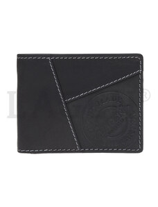 Pánská kožená peněženka Lagen - černá/ logo
