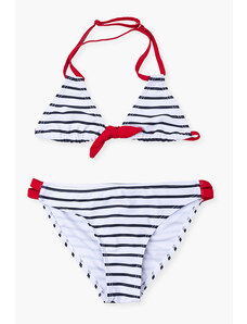 LOSAN Dívčí dvoudílné plavky (červeno-bílý proužek)
