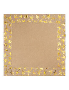 Tegatex Polyesterový ubrus - vánoční hnědá se zlatými hvězdami 85*85 cm 85*85 cm