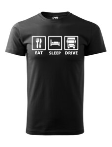 Fenomeno Pánské tričko Eat Sleep Drive - černé