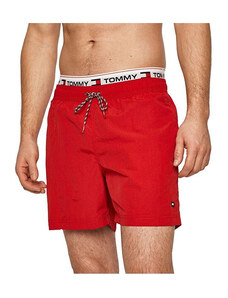 Tommy Jeans pánské červené plavky MEDIUM DRAWSTRING