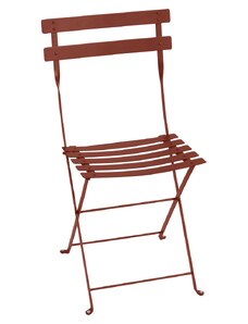 Zemitě červená kovová skládací židle Fermob Bistro