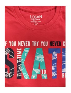 LOSAN Chlapecké tričko krátký rukáv s nápisem SKATE (různé barvy)
