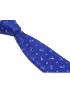 Angelo di Monti Pánská kravata modrá s moderním vzorem
