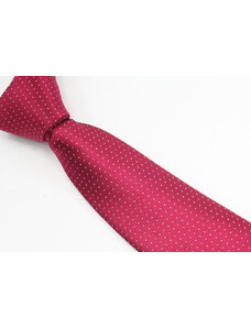 Angelo di Monti Červená pánská kravata s bílými puntíky