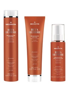 MedaVita Beta Refibre šampón 250 ml + maska na vlasy 150 l + sprej na vlasy 150 ml kosmetická sada