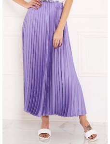 Glamorous by Glam Dámská plizovaná saténová sukně - lila
