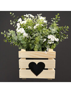 AMADEA Dřevěný obal na květináč se srdcem, 17x17x15cm Český výrobek