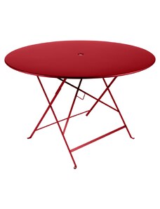 Makově červený kovový skládací stůl Fermob Bistro Ø 117 cm