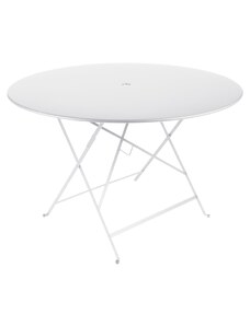 Bílý kovový skládací stůl Fermob Bistro Ø 117 cm