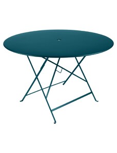 Modrý kovový skládací stůl Fermob Bistro Ø 117 cm