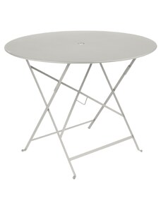 Světle šedý kovový skládací stůl Fermob Bistro Ø 96 cm