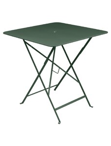 Tmavě zelený kovový skládací stůl Fermob Bistro 71 x 71 cm