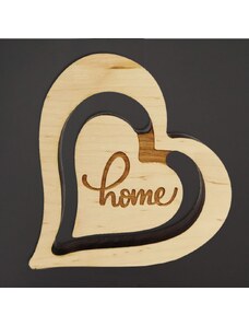 AMADEA Dřevěná dekorace srdce dvojité Home, masivní dřevo, velikost 20 cm