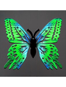 AMADEA Dřevěná dekorace motýl zelený 6 cm