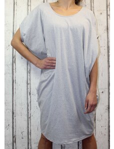 Italy Moda Dámské bavlněné volné šaty s průstřihem na zádech - šedé