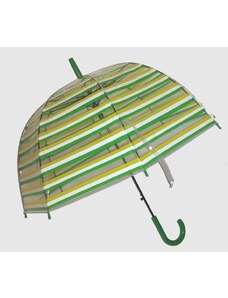 Průhledný deštník zelený proužek