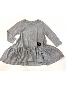 Dívčí šaty dlouhý rukáv šedé