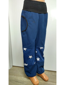 Softshelové kalhoty - tmavě modré - hvězdy
