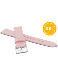MINET XXL Prodloužený růžový řemínek z luxusní kůže Top Grain - 18 - XXL MSSXP18